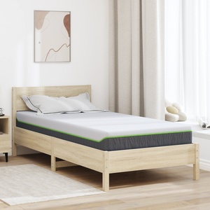 vidaXL Матрак Средно меко 90 x 200 cm Бяло и сиво (4106371)