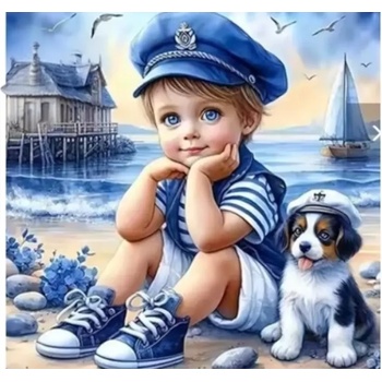 Norimpex - Puzzle Diamant painting: Little sailor 30x40cm - 1 - 39 piese