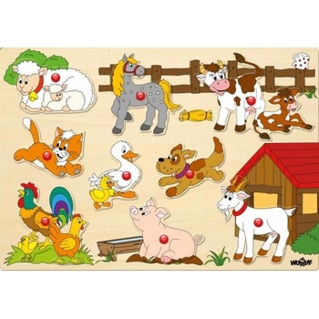 Woodyland Puzzle на дъска - животни във фермата