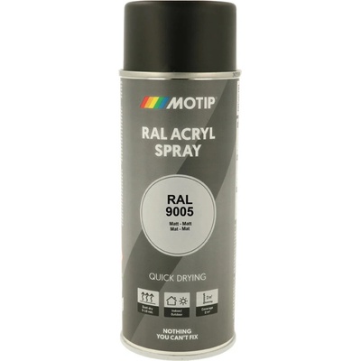 MoTip Industrial - akrylová - RAL 9005 - čierna mat - 400 ml