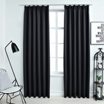 Pure Line Home Плътни завеси в цвят черен с перделък, 2 бр. , 140 x 175 см