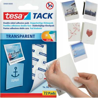 Tesa Oboustranně lepicí polštářky Tack 72 ks, 12 mm