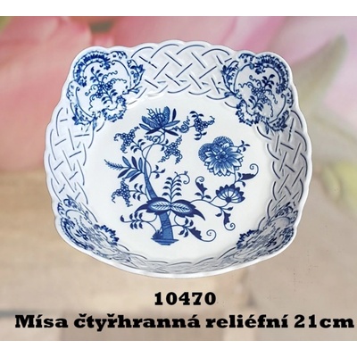 Český porcelán Dubí Cibuláková misa šalátová štvorhranná talianska 21cm