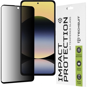Techsuit Протектор за Xiaomi Redmi Note 14 4G / Redmi Note 14 5G - 111D Privacy Full Glue - Черен