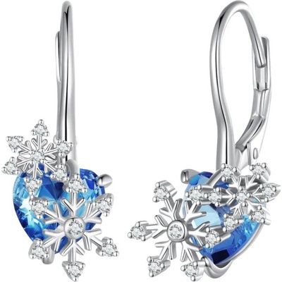 Olivie strieborné náušnice SNEHOVÁ VLOČKA 7768