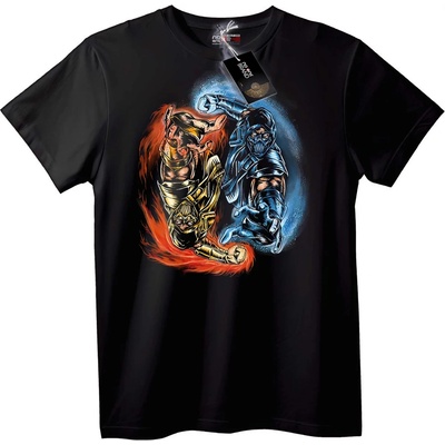 NOONEBRAND Тениска Mortal Kombat Огън срещу Лед - S, White