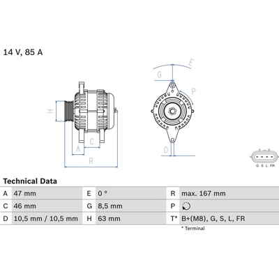 Alternátor BOSCH 0 986 080 480 (0986080480)