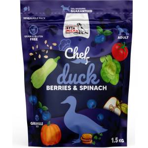 Syta Micha Монопротеинова гранула с патешко за кучета БЕЗ никакво пилешко Syta Micha Duck, Blueberries & Spinach 1.5кг/9кг - petvitaminhouse - 33,05 лв