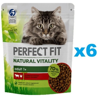 PERFECT FIT Natural Vitality 1+ s hovädzím a kuracím mäsom 6 x 650 g