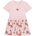 Guess Памучна рокля къс ръкав в розово за мини момиче с плодове Guess