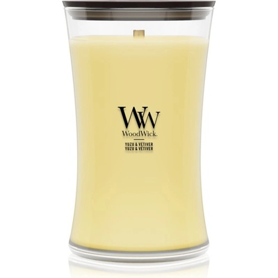 WoodWick Yuzu & Vetiver ароматна свещ с дървен фитил 610 гр