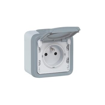 Legrand Контакт френски стандарт открит монтаж 16A IP55 цвят Сив Plexo - 069731E (069731E)