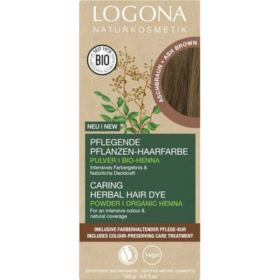 Logona rastlinná farba na vlasy Popolavo hnedá 100 g