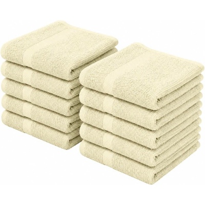 Top textil 10 ks sada dětských ručníků Ekonom 40 x 60 cm krémová