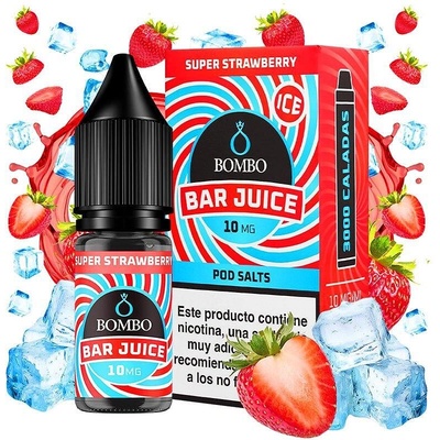 Bombo Bar Juice Super Strawberry Ice Nic Salts 10ml