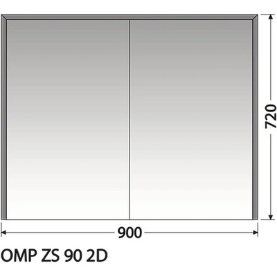 Intedoor Zrcadlová skříňka OMP ZS 90