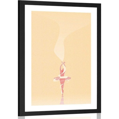 Plakát s paspartou baletka - 30x45 white