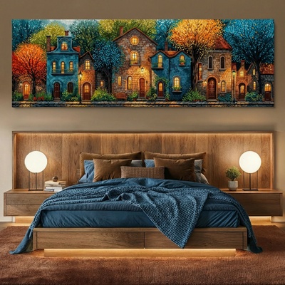 Obraz na plátně - Večerní teplo ve starém Dijonu FeelHappy.cz Velikost obrazu (šířka x výška): 60 x 20 cm