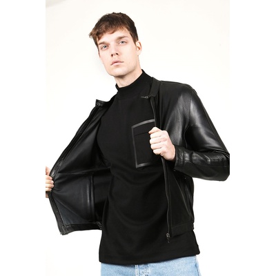 Jacket Club Мъжко яке от естествена кожа - Черно #319136 (319136_Черно)