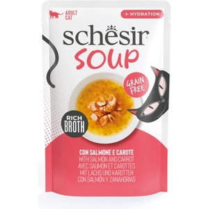 Schesir Soup Salmon with Carrots - Натурална супа със сьомга и моркови за котки 40 г