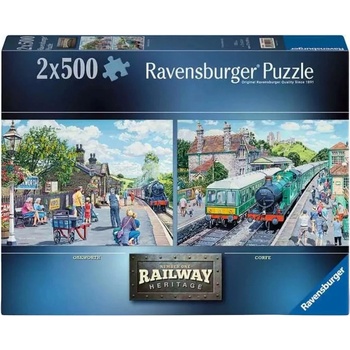 Ravensburger Пъзел Ravensburger от 2 х 500 части - Железопътно наследство (12000013)
