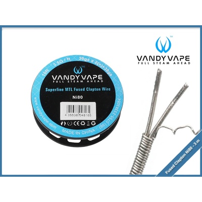 Vandy Vape Odporový drát Superfine MTL Fused Clapton Ni80 30GA*2+38GA 3m