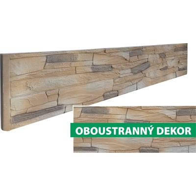 Betonová deska plotová Magicrete – oboustranná, 207 x 40 cm, štípaná břidlice, Rustika