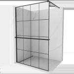 Mexen Kioto+ душ преграда с рафт Walk-in 140 x 200 см, черна мрежа, черна - 800-140-121-70-77 (800-140-121-70-77)