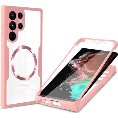 Techsuit Калъф за Samsung Galaxy S23 Ultra + Протектор - ColorVerse 360 MagSafe MagSafe Series - розов