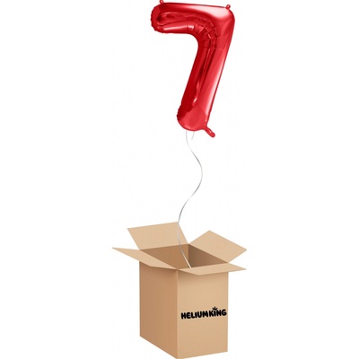 HeliumKing Balónový box Narodeninové číslo 7 červený 86 cm