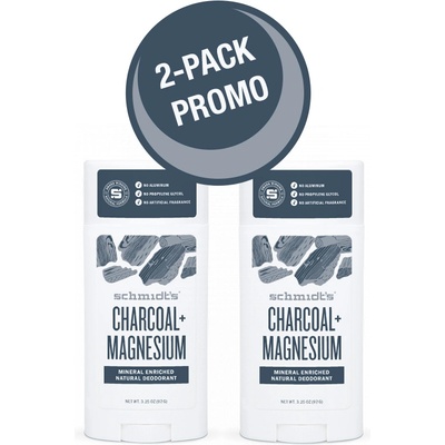 Schmidt’s Promo 2-Пъзек: Естествен Дезодорант Стик Въглен + Магнезий 92 гр