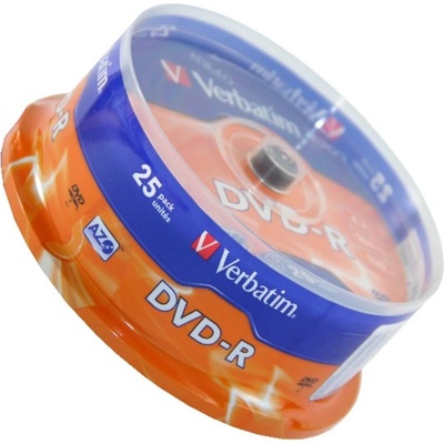 Verbatim Диск DVD-R Verbatim 4.7GB 16x оп. 25
