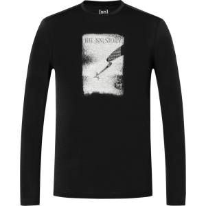 super. natural Мъжка блуза с дълъг ръкав super. natural The SN Story L/S Longsleeve - Jet Black / Various - размер M (216-9146-0111)