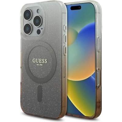 GUESS Калъф Guess IML Glitter Gradient MagSafe за iPhone 16 Pro - кафяв