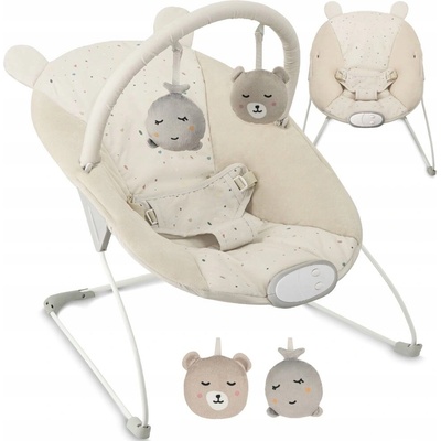 MoMi Vibrační lehátko s melodiemi Glossy MoMi Béžové – Zboží Mobilmania