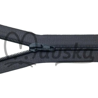 Zip spirálový bundový 5mm dělitelný délka 60 cm - TMAVĚ ŠEDÁ