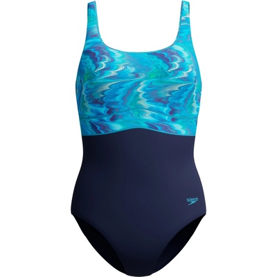 Speedo Дамски бански костюм Speedo Women's Print Contour Eclipse One Piece Swimsuit - Peacoat/Skydive - размер 42 (EU) (150-6095-0214)