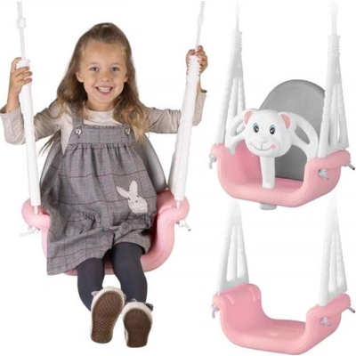 RicoKids Teddy Bear Swing 3v1 ružovo-sivá