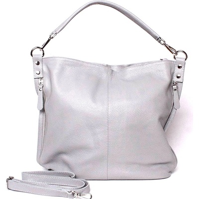 Kožená světlekabelka na rameno i crossbody 7733 šedá