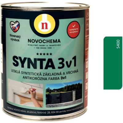 NOVOCHEMA SYNTA 3v1 syntetická základní a vrchní antikorozní barva 3v1 5 kg Tmavě zelená