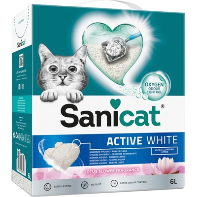 Sanicat Sanicat Active White Lotus постелка за котешка тоалетна - 2 x 6 л