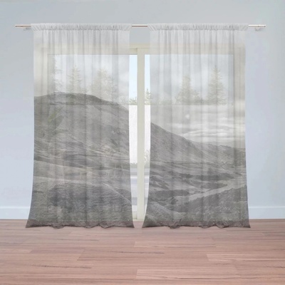 Záclony Černobílé údolí: 2 ks - 150x250 cm - Sablio