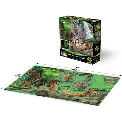 PRIME 3D Svietiace puzzle Tigre pri vodopáde 100 ks