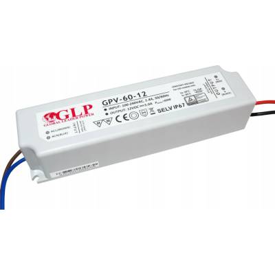 Vodotěsný LED napájecí zdroj GPV-60-12 60W 12V IP67 GPV