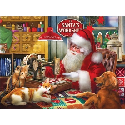 Sunsout Tom Wood Santa's Quilting Workshop 1000 dielov