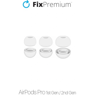 FixPremium vyměnitelné gumičky pro AirPods Pro - Set 3ks (L, S, XS) bílá – Zboží Živě