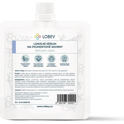 Lobey Classic Náhradní náplň Lokální sérum na pigmentové skvrny 15 ml + 5 ml GRATIS