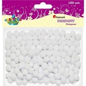 TITANUM Polyester pompons 10mm white 120pcs