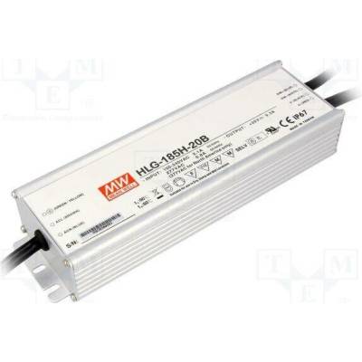 MEAN WELL HLG-185H-20B Napájecí zdroj: spínaný; LED; 185W; 20VDC; 9,3A; 90÷305VAC; IP67