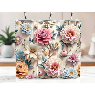 Cool termokelímek s brčkem 590 ml Elegantní pastelová zahrada